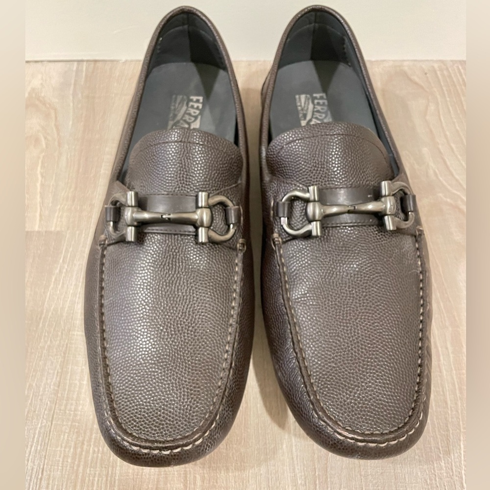Ferragamo Parigi Gancini Leather Drivers